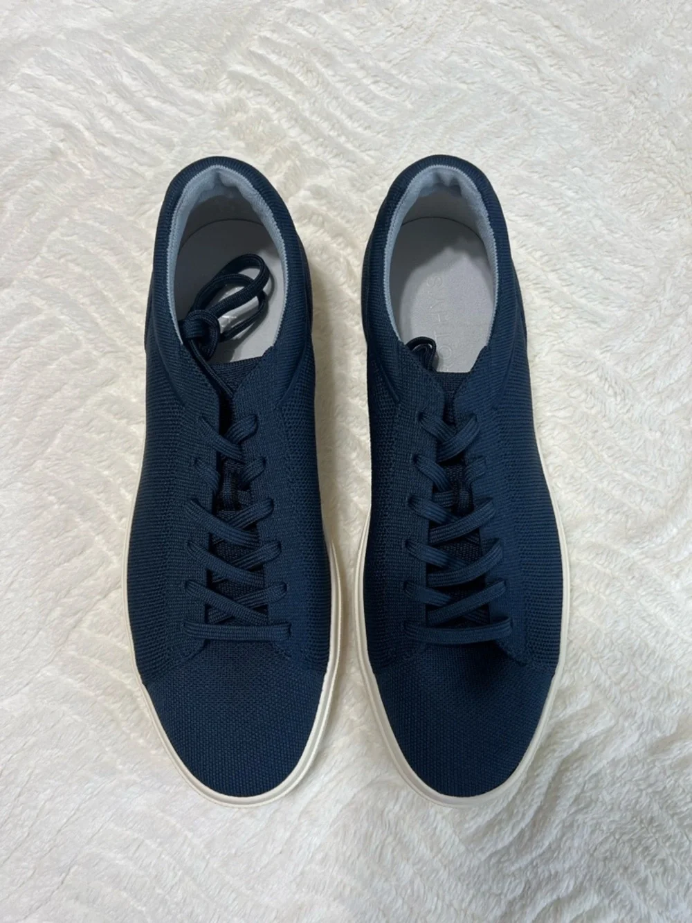 Rothy’s Men’s RS01 Sneaker Navy Blue Size 12 NEW IN BOX Sustainable Knit Lace Up
